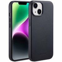 Accezz MagSafe Leather Backcover für das Apple iPhone 14 - Onyx Black