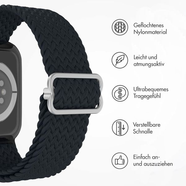 imoshion Gewebtes Nylonarmband für das Apple Watch Series 1 bis 11 / SE / Ultra (44/45/46/49 mm) - Dunkelgrau