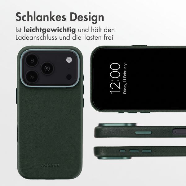 Accezz MagSafe Leather Backcover Apple iPhone 18 Pro / 17 Pro - Cedar Green