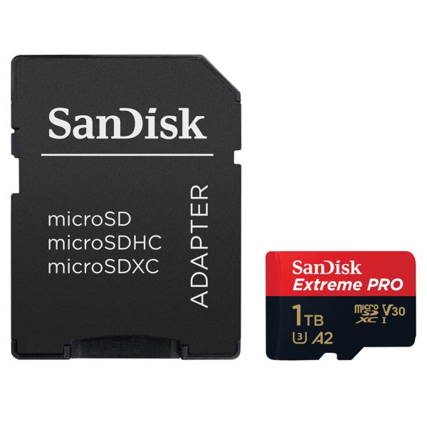 SanDisk microSD Extreme PRO - 1TB - Inklusive SD-Adapter und RescuePro Deluxe - UHS-I/U3/Full HD/4K UHD