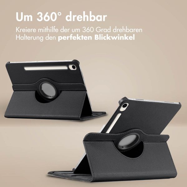 imoshion 360° drehbare Klapphülle Samsung Galaxy Tab S9 11.0 Zoll / Tab S10 FE / S9 FE 10.9 Zoll - Schwarz