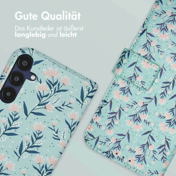 imoshion Design Klapphülle Samsung Galaxy A35 - Blue Flowers