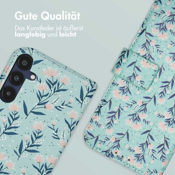 imoshion Design Klapphülle für das Samsung Galaxy A35 - Blue Flowers