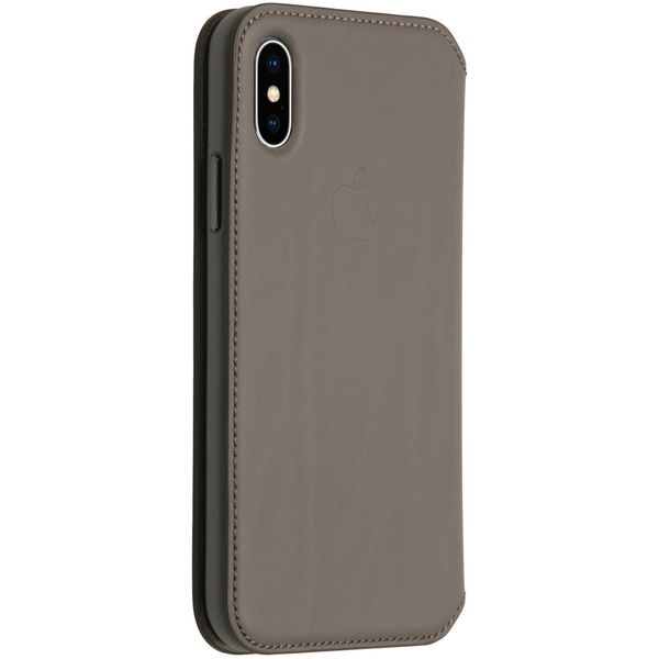 Apple Leather Folio Klapphülle Beige für das iPhone X / Xs