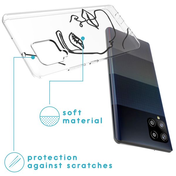 imoshion Design Hülle Galaxy A42 - Abstraktes Gesicht - Schwarz