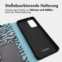 imoshion Design Klapphülle Samsung Galaxy A52(s) (5G/4G) - Black Blue Stripes