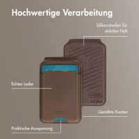 Accezz Magnetische Leder-Wallet mit Standfunktion - Geeignet für Apple Find My - Coffee Brown