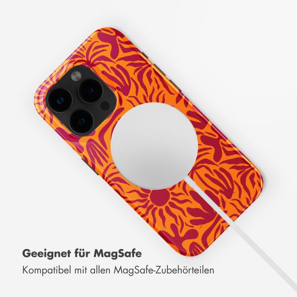 Selencia Vivid Tough Back Cover mit MagSafe für das iPhone 15 Pro - Tropical Vibes Apricot