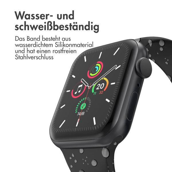 imoshion Silikonband⁺ für die Apple Watch Series 1 bis 9 / SE (38/40/41 mm) | Series 10 (42 mm) - Schwarz - Größe S/M