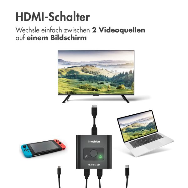 imoshion HDMI switch - 2-in-1-Ausgang / 1-in-2-Ausgang - 4K 60Hz 3D