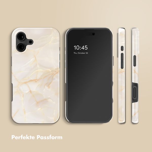 Selencia Vivid Back Cover Apple iPhone 16 - Golden Beige Marble