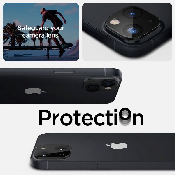 Spigen GLAStR Kameraprotektor aus Glas 2er-Pack für das Apple iPhone 14 / 14 Plus - Schwarz