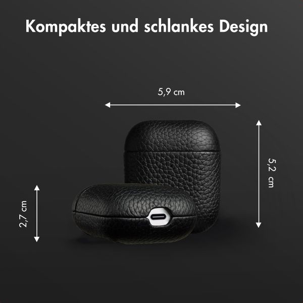 Accezz Echtes Leder Case Apple AirPods 1 / 2 - Schwartz