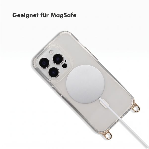 Selencia Rivièra MagSafe Backcover mit abnehmbarem Haken Apple iPhone 15 Pro - Transparent