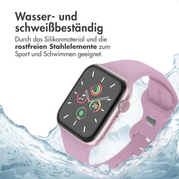 imoshion Silikon-Armband⁺ für  Apple Watch Series 1 t/m 9 / SE (38/40/41 mm) | Series 10 / 11 (42 mm) - Größe S/M - Mauve