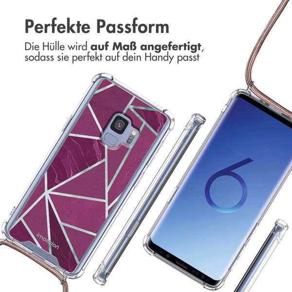 imoshion Design Hülle mit Band für das Samsung Galaxy S9 - Bordeaux Graphic