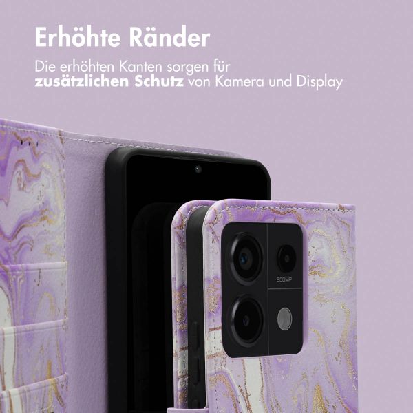 imoshion Design Klapphülle für das Xiaomi Redmi Note 13 Pro (5G) / Poco X6 - Purple Marble