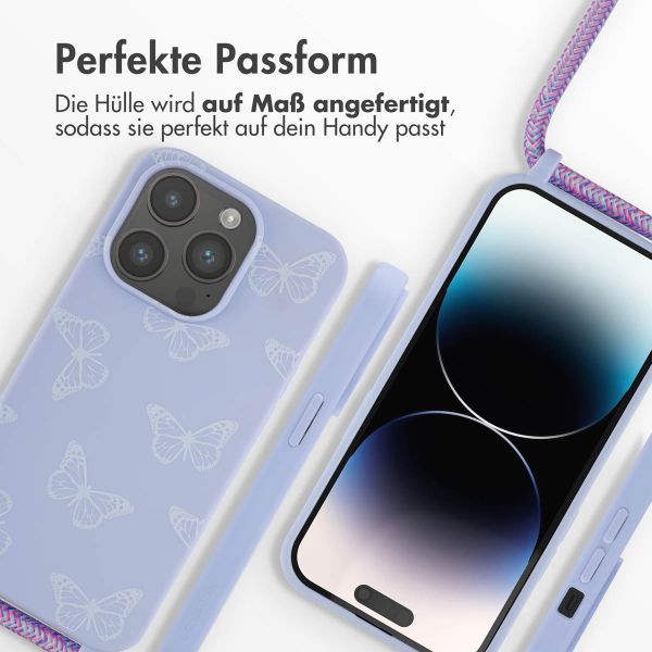 imoshion Silikonhülle design mit Band für das iPhone 14 Pro - Butterfly