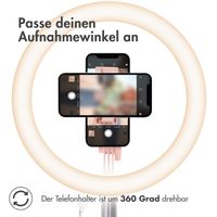 imoshion LED-Ringlicht – Ringleuchte Smartphone – Ringlicht mit Stativ – Verstellbar - Rose Gold