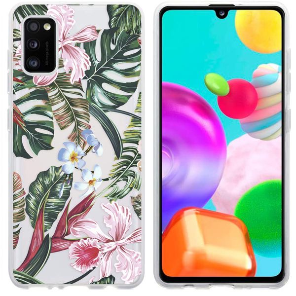 imoshion Design Hülle Samsung Galaxy A41 - Dschungel - Grün / Rosa