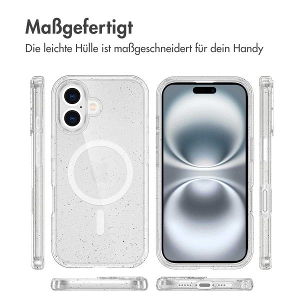 imoshion Sparkle Back Cover mit MagSafe für das Apple iPhone 16 - Glitzer Transparent
