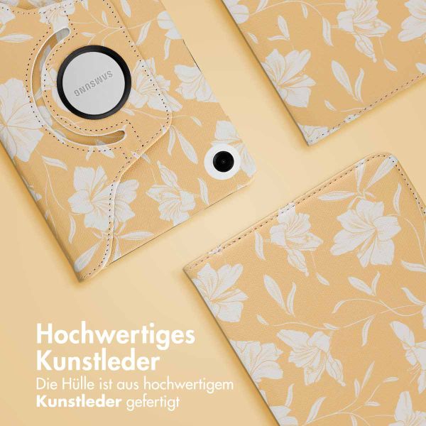 imoshion 360° drehbare Design Klapphülle Samsung Galaxy Tab A9 8.7 Zoll - Yellow Flowers