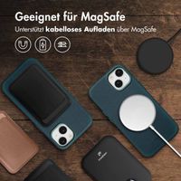 Accezz Vintage Leather Magsafe Backcover Apple iPhone 14 - Smokey Green