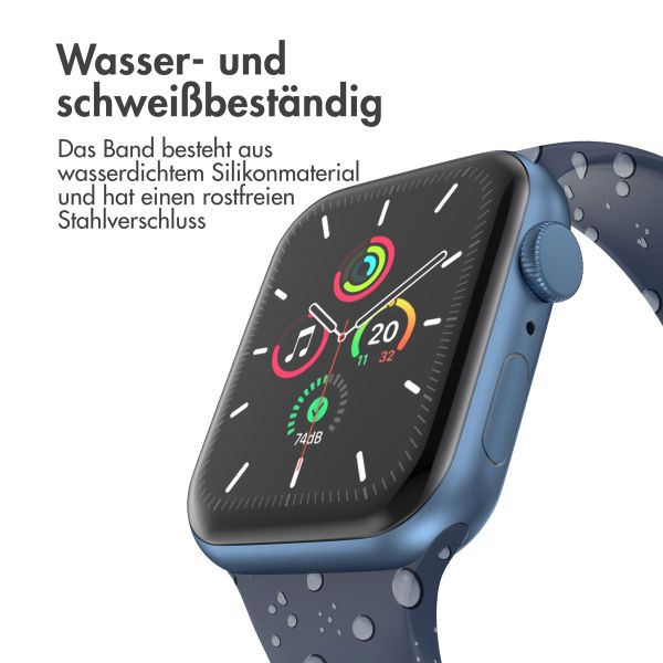imoshion Silikon-Armband⁺ für  Apple Watch Series 1 t/m 9 / SE (38/40/41 mm) | Series 10 / 11 (42 mm) - Größe S/M - Midnight