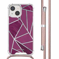 imoshion Design Hülle mit Band für das iPhone 13 Mini - Bordeaux Graphic