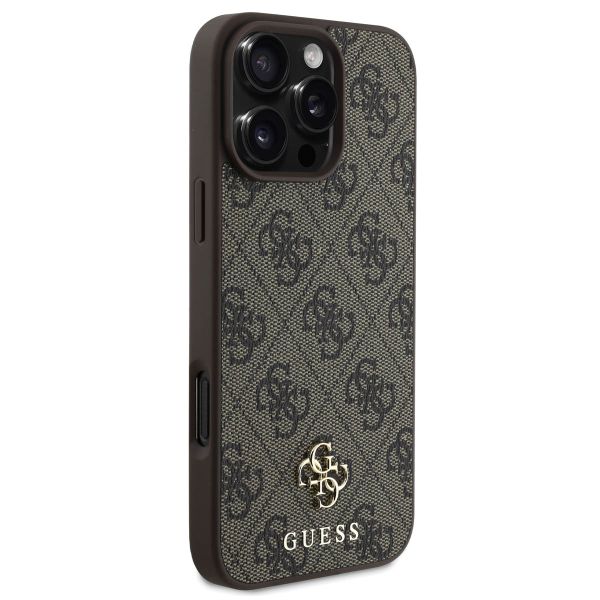 Guess 4G Metal Logo Back Cover MagSafe für das iPhone 16 Pro Max - Braun