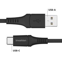 imoshion Braided USB-C-zu-USB Kabel - 0,5 Meter - Schwarz