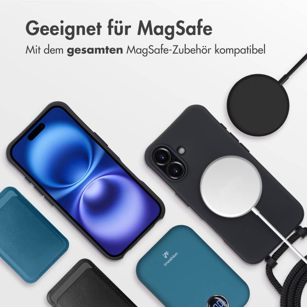 imoshion Color Backcover mit abnehmbarem Handykette und MagSafe Apple iPhone 16 - Schwarz