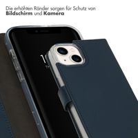 Selencia Echtleder Klapphülle iPhone 14 - Blau