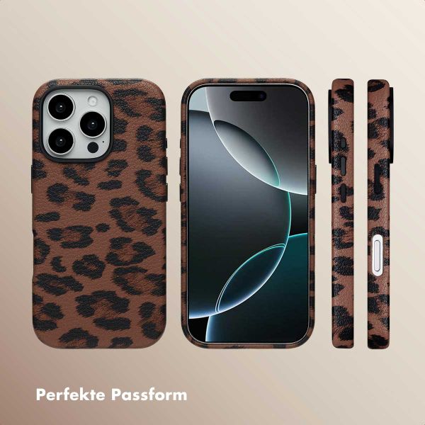 Selencia Sabi Backcover Leopardenmuster mit MagSafe Apple iPhone 16 Pro - Mocha Brown