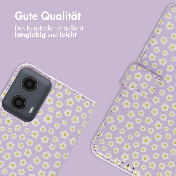 imoshion Design Klapphülle Motorola Moto G34 - White Daisy