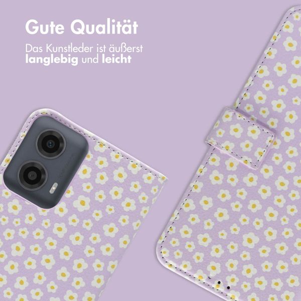 imoshion Design Klapphülle für das Motorola Moto G34 - White Daisy