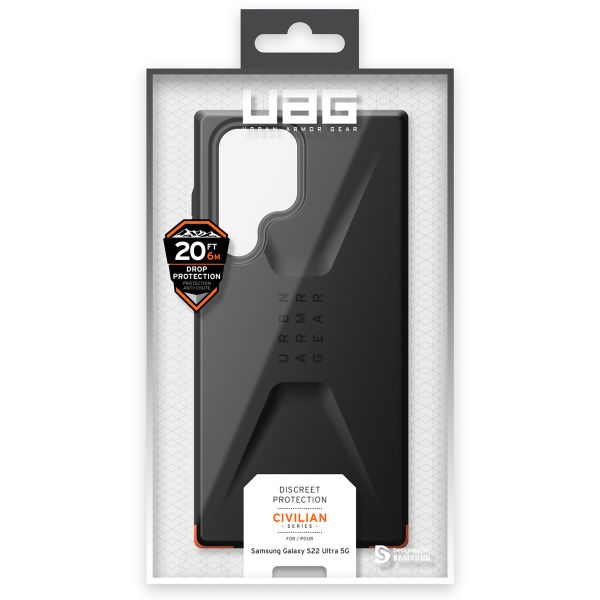 UAG Civilian Backcover für das Samsung Galaxy S22 Ultra - Black