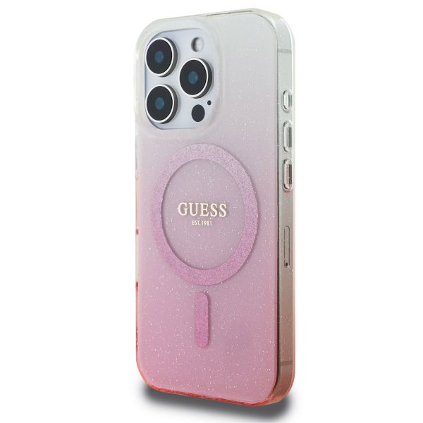 Guess MagSafe IML Glitter Gradient Case für das iPhone 16 Pro Max - Pink