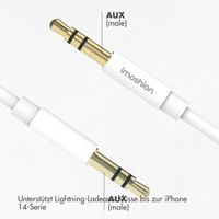 imoshion ﻿AUX-Kabel - 3,5 mm/Kabel für Audiobuchse- Stecker auf Stecker - 1 Meter - Weiß