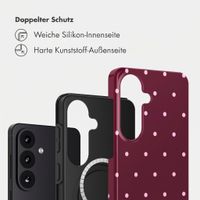 Selencia Vivid Rückabdeckung mit MagSafe Samsung Galaxy S26 - Happy Dots Burgundy