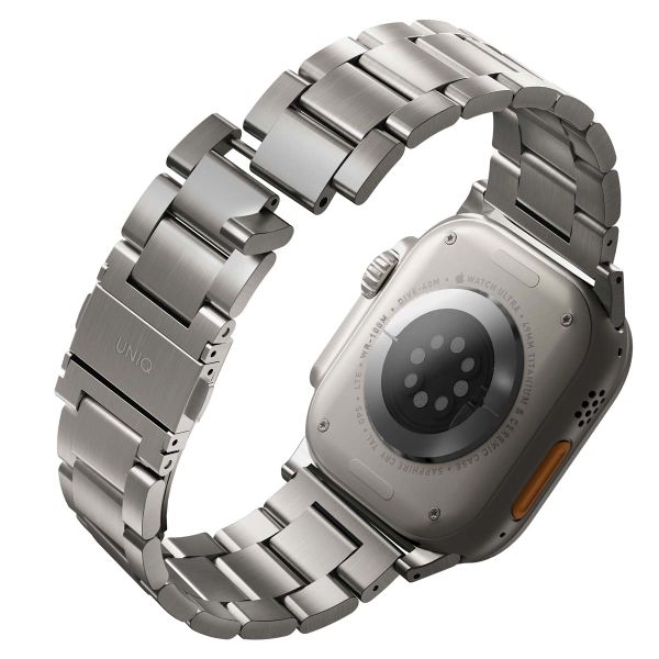 Uniq Osta Stahlarmband mit Selbstjustierenden Gliedern für das  Apple Watch Series 1 t/m 11 / SE / Ultra (44/45/46/49 mm) - Titanium (Silver)