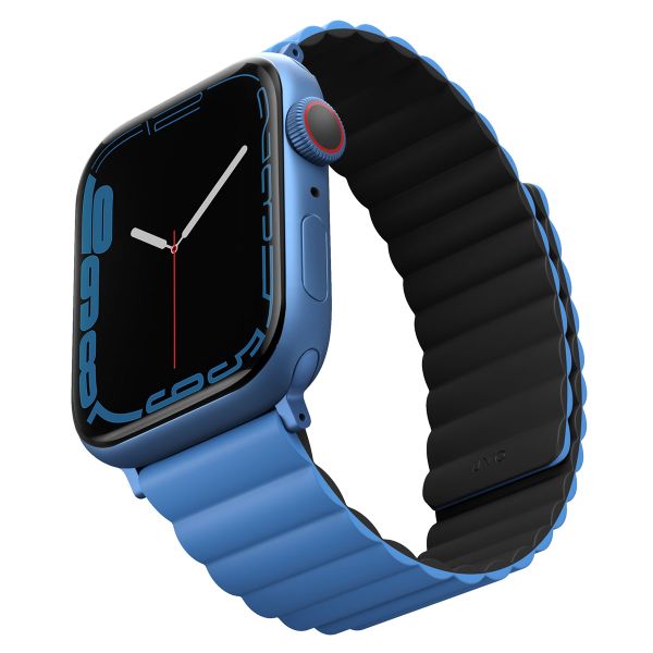 Uniq Revix doppelseitiges Armband für die Apple Watch Series 1 bis 10 / SE / Ultra (2) (44/45/46/49 mm) - Blau/Schwarz