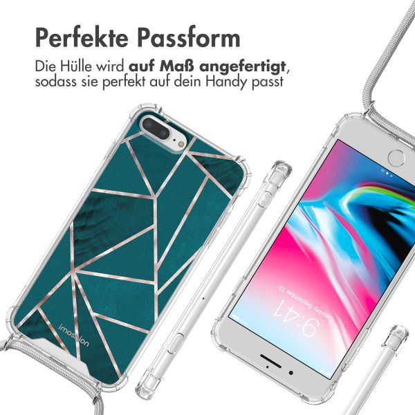 imoshion Design Hülle mit Band Apple iPhone 8 Plus / 7 Plus - Petrol Green Graphic
