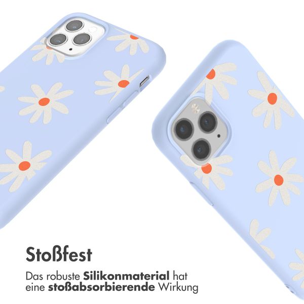 imoshion Silikonhülle design mit Band für das iPhone 11 Pro - Lila Flower Distance