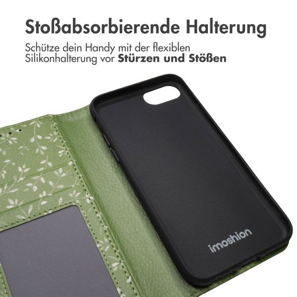 imoshion ﻿Design Klapphülle für das iPhone SE (2022 / 2020) / 8 / 7 / 6(s) - Green Flowers