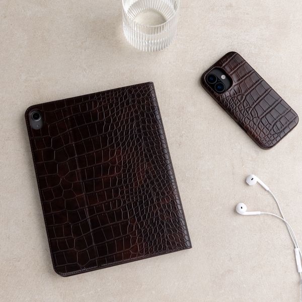 Selencia Croco Klaphülle Samsung Galaxy Tab A11 Plus / A9 Plus - Choco Brown