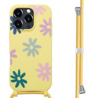 imoshion Silikonhülle design mit Band für das Apple iPhone 16 Pro - Yellow Flower Distance