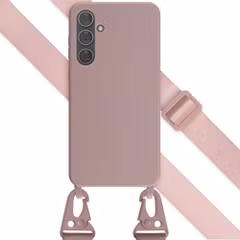 Selencia Silikonhülle mit abnehmbarem Band für das Samsung Galaxy A35 - Sand Pink