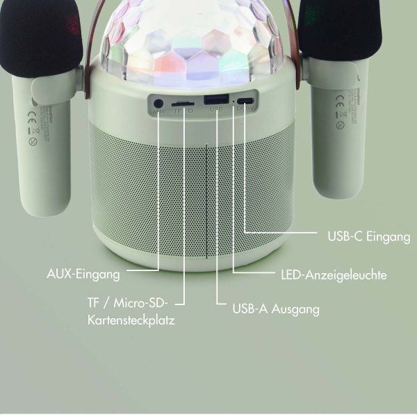 imoshion Sing & Shine Karaoke-Set - Lautsprecher und 2 Mikrofone - Mintgreen