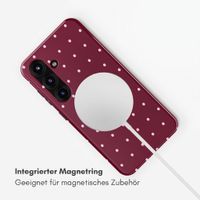 Selencia Vivid Rückabdeckung mit MagSafe Samsung Galaxy S25 - Happy Dots Burgundy